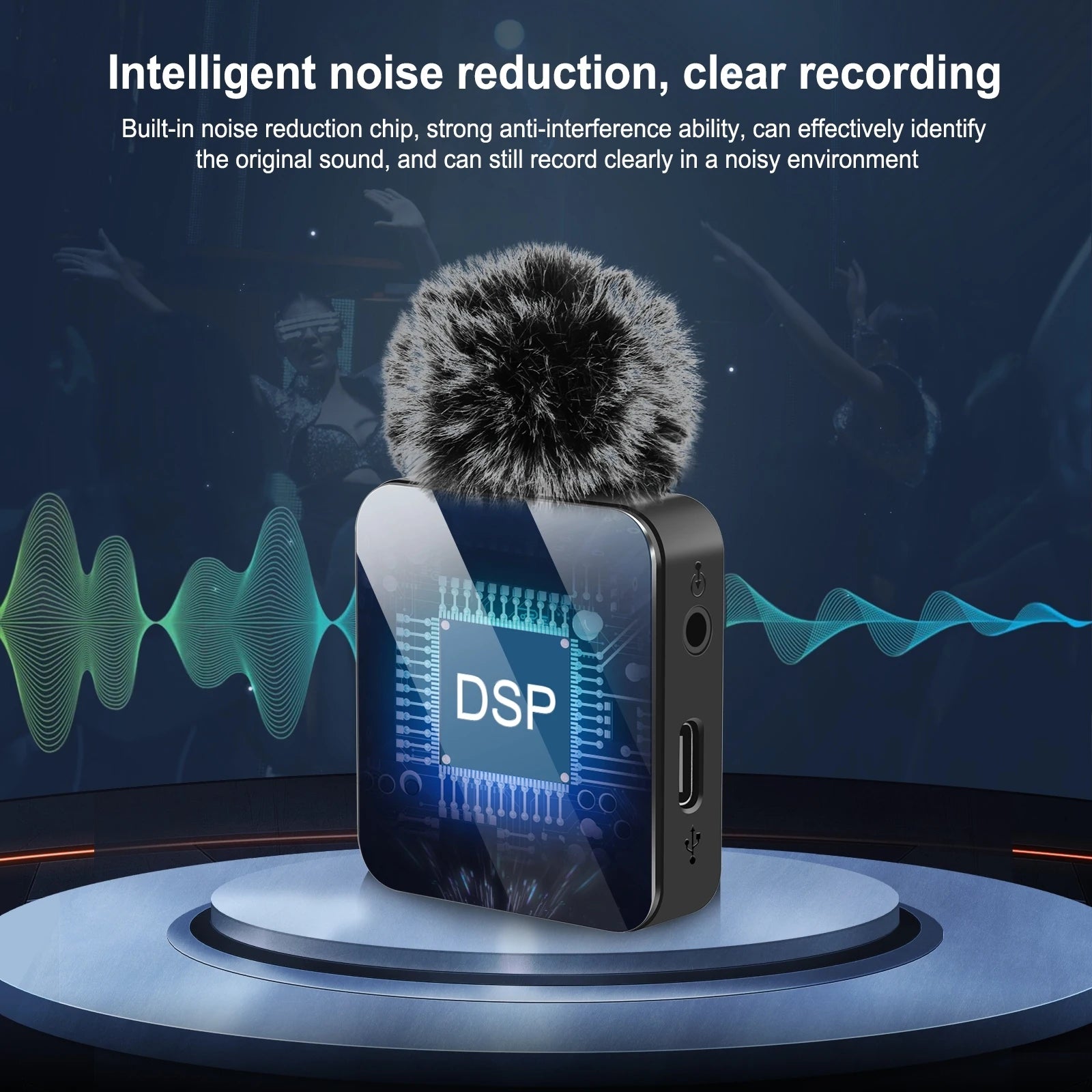 PULUZ Wireless Lavalier Microphone for iPhone / iPad / Type-C Phone, 8-Pin / Type-C Receiver and Dual Microphones