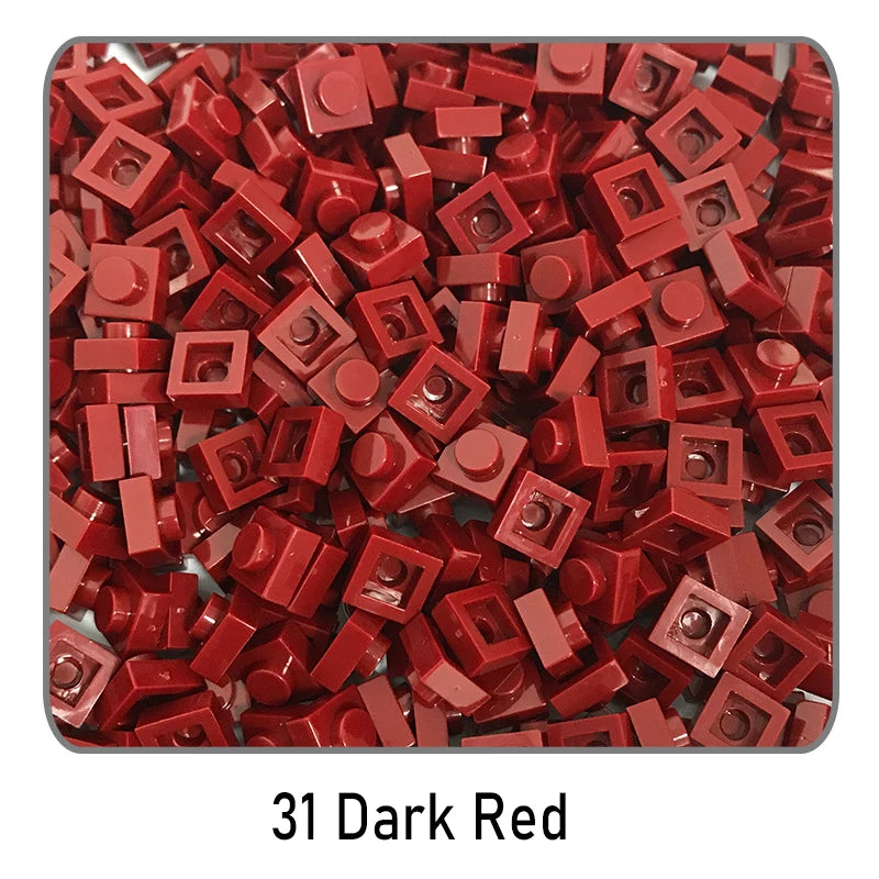 100Pcs DIY Bricks Parts 3024 1x1 Plate Educational Tech Construction Assmble Compatible Block Parts Toys for Child Kids
