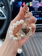 Korean Pearl Beads Diamond Studded Key Chain Advanced Exquisite Bag Pendant Holiday Gifts ﻿ ﻿
