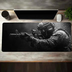 Large Mouse Pad Tactical Soldier Design Non-Slip XXL Desk Pad Gaming Accessories Stitched Edges for Home and Game for FPS Gamer