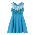 Children's Casual Dress for Girls Mermaid Rapunzel Dress One-Shoulder Sling Short Sleeve Princess Costume Summer Casual Vest
