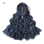 180*65cm Tie-dye Crinkle Rayon Hijabs for Women Muslim Scarf Shawls Plain Ladies Breathable Headband Femme Turban Ramanda