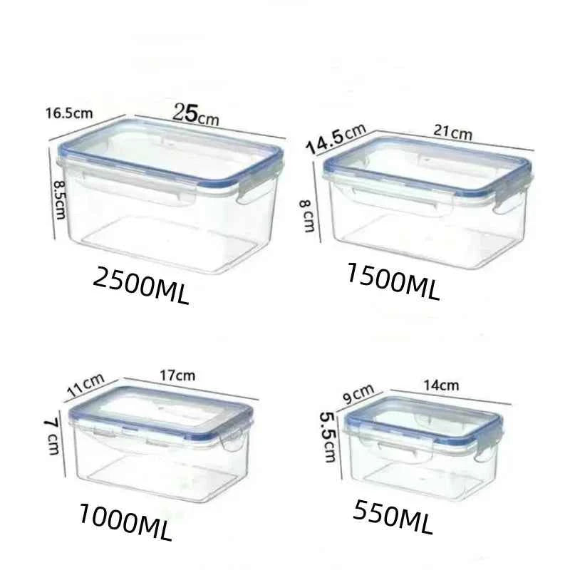 Sealed rectangular refrigerator storage box with lid Plastic crisper microwave-heated lunch box with lid