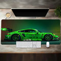 Large Gaming Mouse Pad with White Sports Car Extended Desk Mat
