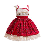 Disney New Moana Dress Costumes Kids Girl Cosplay Toddler Movie Ocean Adventure Infant Frock Halloween Party With Chick Clothes