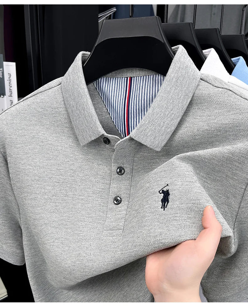 Men's 100% Cotton Polo Shirt – Short Sleeve Casual Golf & Business Shirt