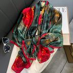 Spring Scarf Women's Luxury Design Polyester Material Smooth Scarf Soft Shawl Beach Scarf