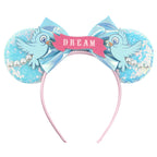 Cinderella Cartoon Mouse Ear Headband Sequin Bows Girl Adult Kid Halloween DIY Party Cosplay Hair Accessories Princess Hairband