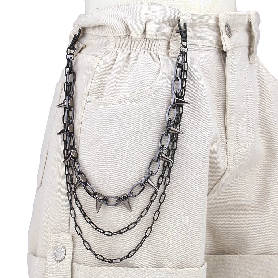 Hip Hop Punk Rock Metal Pants Waist Chain Men Women Key Chain Trousers Chain Wallet Keychain Jeans Unisex Hip-hop Jewelry Gift