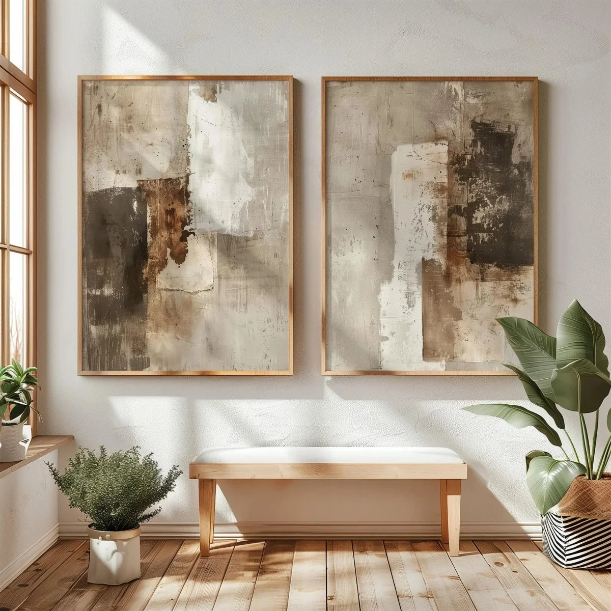 2pcs/set Japanese Retro Wabi Sabi Mountains Abstract Canvas Print Poster Modern Minimalist Art Print Home Decor Wall Art Poster