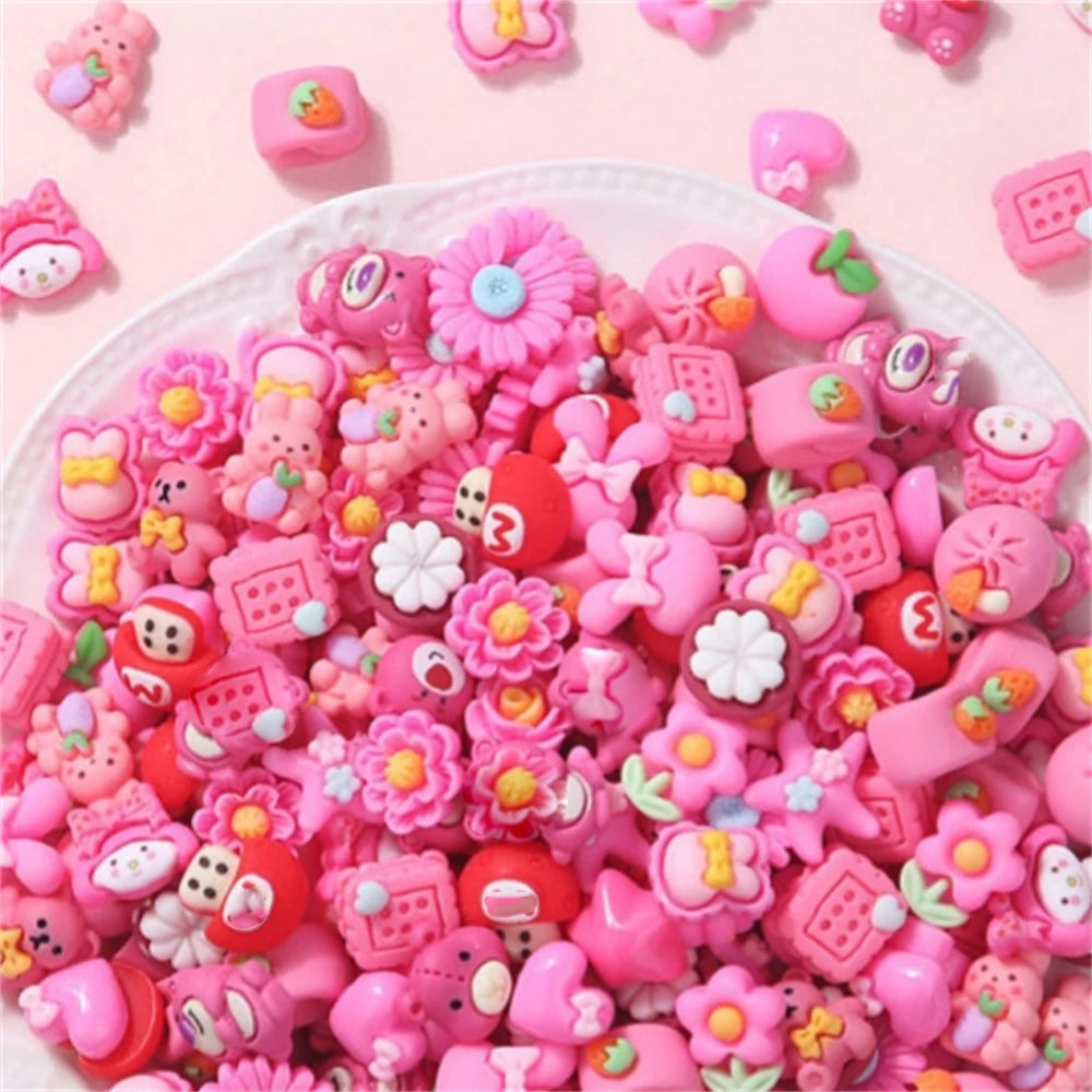 20pcs Candy Sweets Resin Flatback Slime Flat Cabochons Beads Embellishment For DIY Jewelry Findings Accessories Making Supplies