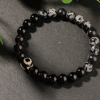 Eye Bracelets for Women Cute Spring Summer Beach Holiday Jewelry Natural Stone Beads Bangles Purple Black Gray Beads Bracelts