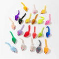 Cat Toys Rabbit Fur False Mouse Feather Rainbow Mouse Toy Funny Playing Toys For Kitten