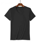 2 Packs Bamboo Fiber Round Neck T-shirts Short Sleeve Classic Tees Sweat-absorbent Gym Man Undershirt Solid Color Tee Black New