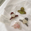4pcs mini cute claw clip small girl hair claw semi transparent bangs side clip small shark clip women's hair accessory
