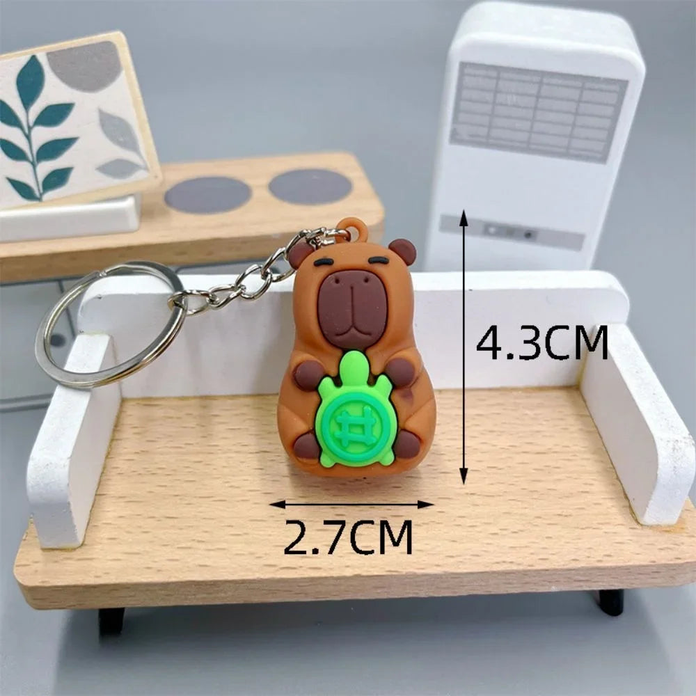 Creative Cute Capybara Keychains For Car Keychain Anime Cartoon Capibala Pendant  Women Doll Keyring Charm Holiday Gifts Jewelry