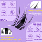 LAKANAKU 168 Fans Diy Cluster Lashes Cat Eye Lashes Invisible Band Premium Mink Manga Lash Clusters