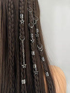 32pcs Star Dreadlock Hair Braids Cuffs and Braid Decorations Hair Accessories Loc Hair Jewelry for Braids for Women