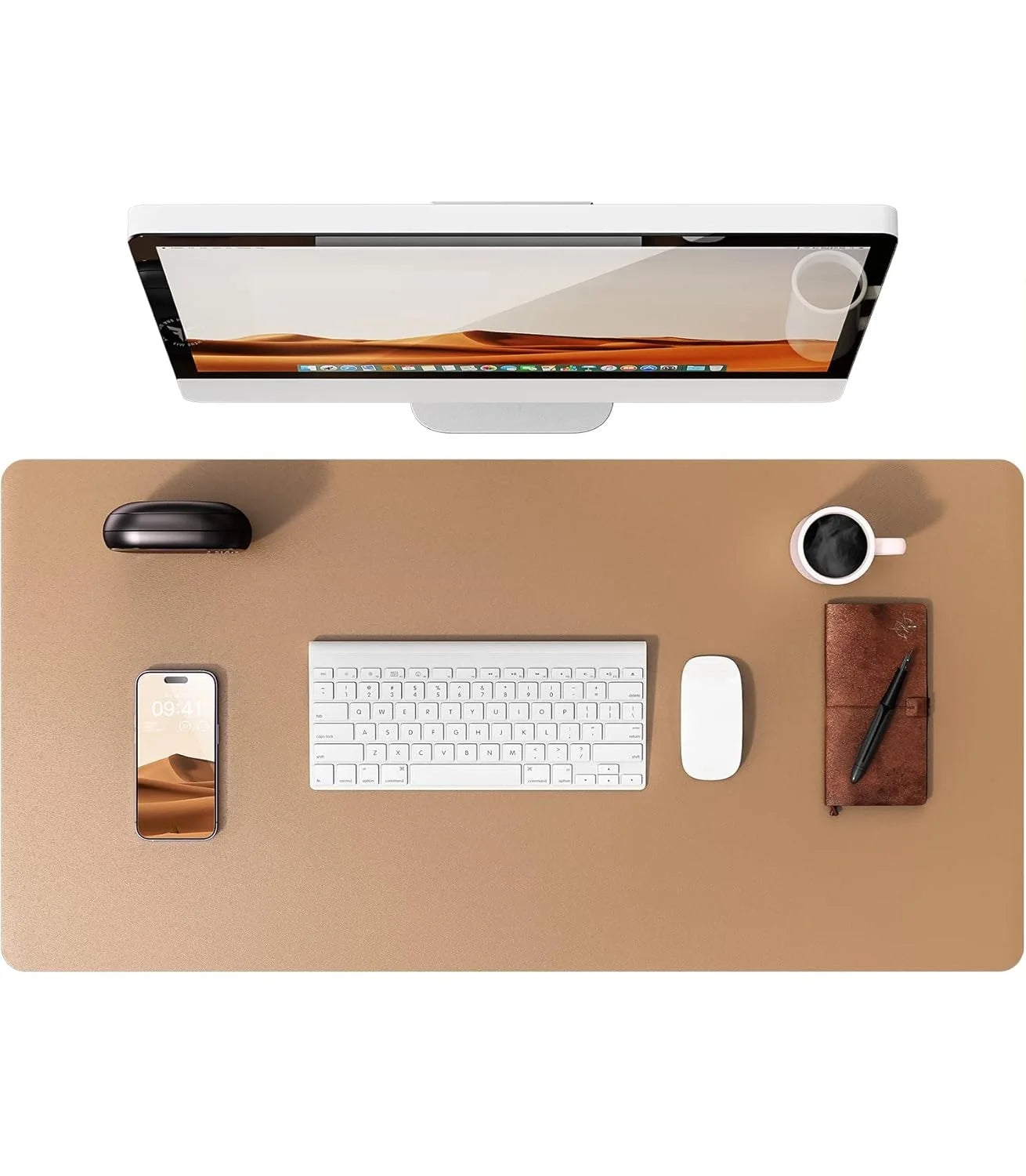 Large PU Leather Desk Pad – Non-Slip Office Mouse Pad & Desk Protector for Laptop, Keyboard, and Workstation