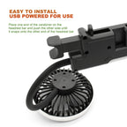 SEAMETAL Car Cooling Fan 360 Adjustable Dual Head Car Fan Low Noise Automotive Electric Fan Type C Charge for Dashboard RV Truck