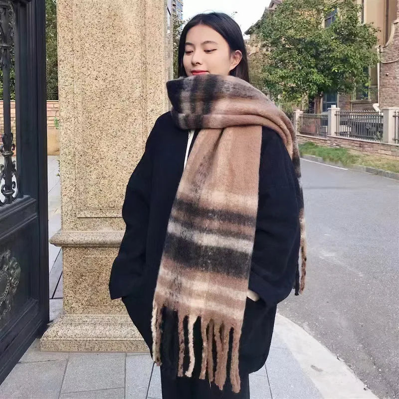 2025 Hot  Luxury Winter Thick Warm Scarf Women Cashmere Shawl and Wraps Pashmina Neckerchief Bufanda Female Long Tessel Echarpe