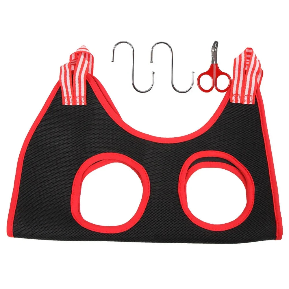 Dog Cat Grooming Hammock Fixed Bath Bag for Nail Cutting Anti Scratch Cat Trimming Restraint Bag Cat Beauty Hanging Pet Supplies - WTN Essentials 