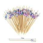100Pcs Disposable Bamboo Skewer Hawaiian Flamingo Pearl Cocktail Picks Buffet Food Fruit Forks For Wedding Birthday Party Decor