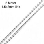 2/10 Meters Stainless Steel Chain 1 1.5 2mm Gold&Steel Color Link for DIY Jewelry Making Necklace Bracelet Bulk Chain Supplies