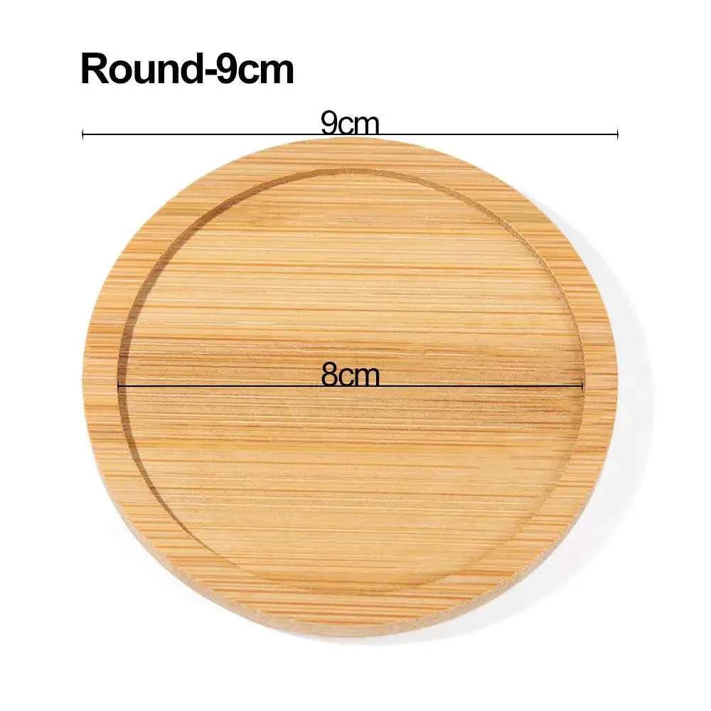 Simple Style Home Decoration Succulents Bonsai Holder Round Square Flowerpot Base Hexagon Rectangle Bamboo Wood Tray