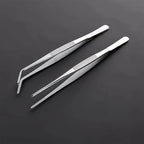 2pcs Professional Stainless Steel Kitchen Tweezers - Cooking Clamps For Electroplating, Seafood, Grilling, Precision Cooking