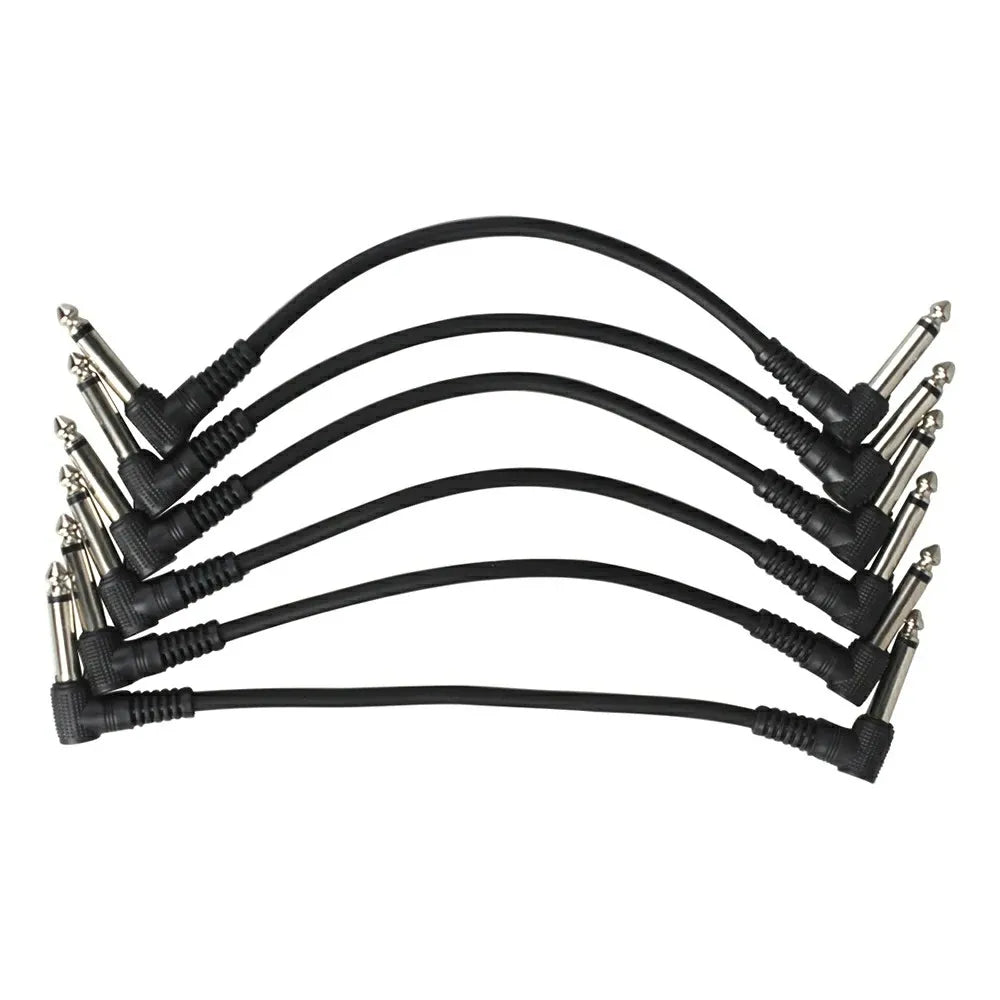 1/6pcs Guitar/Bass Effect Pedal Patch Cable - TS 1/4" Right Angle Shielded Low Noise, Beryllium Copper Core Instrument Cords