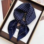 Women's Square Scarf Soft Satin Floral Print Wrap Foulard Neckerchief Bandannas Hair Skinny Tie Hijab Shawls