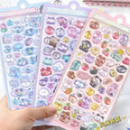 6/10 sheets Funny Sweet Furit cloud Pets Drop 3D Relief Sticker Scrapbooking Diy Diary Decor Stationery Kawaii Stickers