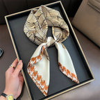 Bohemian Style Print Luxury Brand Silk Square Scarf Women Satin Shawls Neckerchief Wrap Scarves Bandana Hair Hjiab Floral