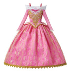 Girls Princess Dress Kids Elsa Anna Snow White Aurora Belle Rapunzel Peach Halloween Costume Children Birthday Party Clothes