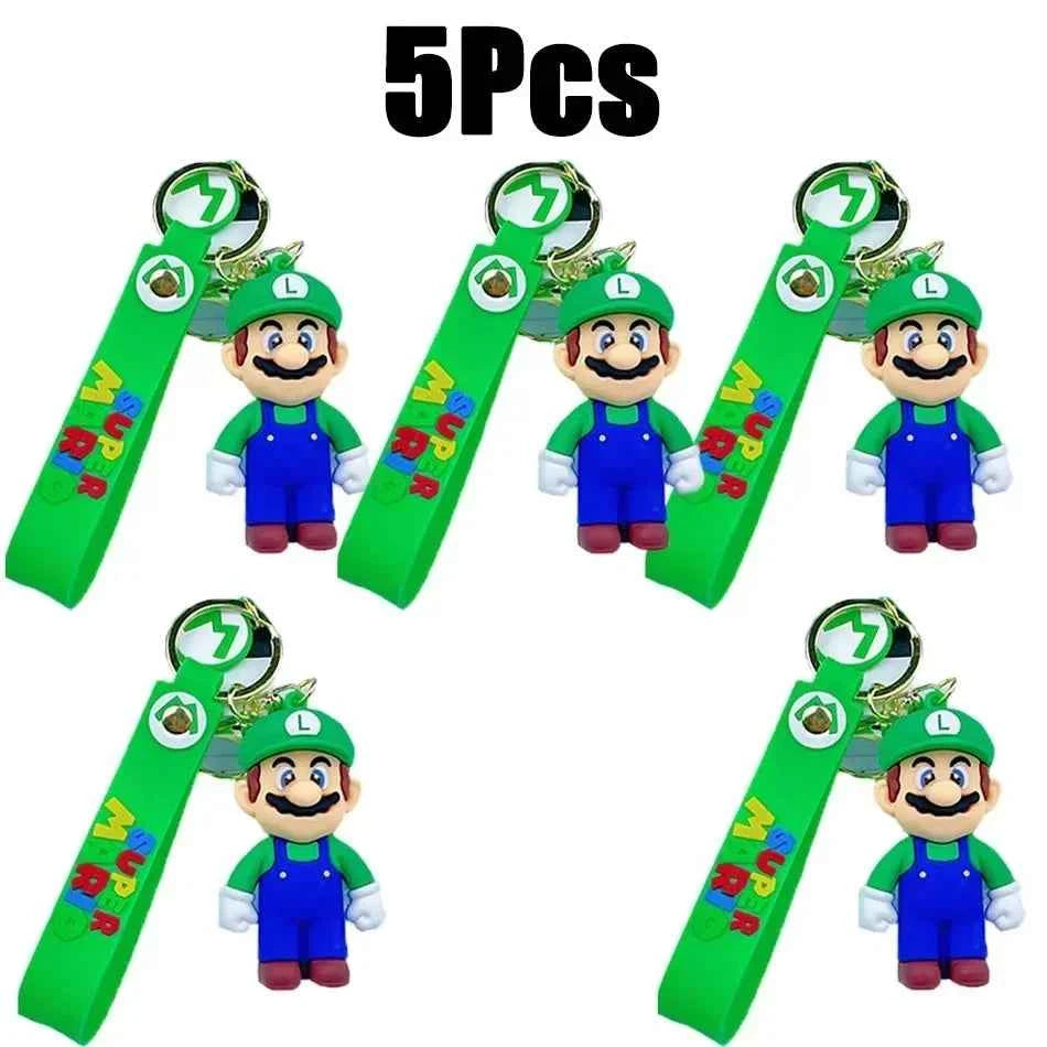 Super Mario Bros Action Figure keychain Cute Cartoon Character Toy Doll Model Decoration Kid Birthday Gift