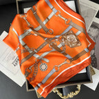 Luxury 70*70cm Square Scarf for Women Soft Satin Neckerchief Female Hair Bands Elegant Ladies Bag Ribbon Headband Bandana Shawl