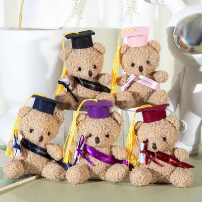 Dr. Bear Cute Plush Toy Doll Kindergarten Gifts Graduation Gifts Plush Doctor Teddy Bear Hanging Bag Charm Key Ring Holder