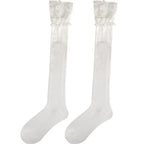 Korean Sexy Lace High Stockings Women Girls Thigh High Over The Knee Stockings Lolita Ladies Girls Boot Socks чулки 스타킹