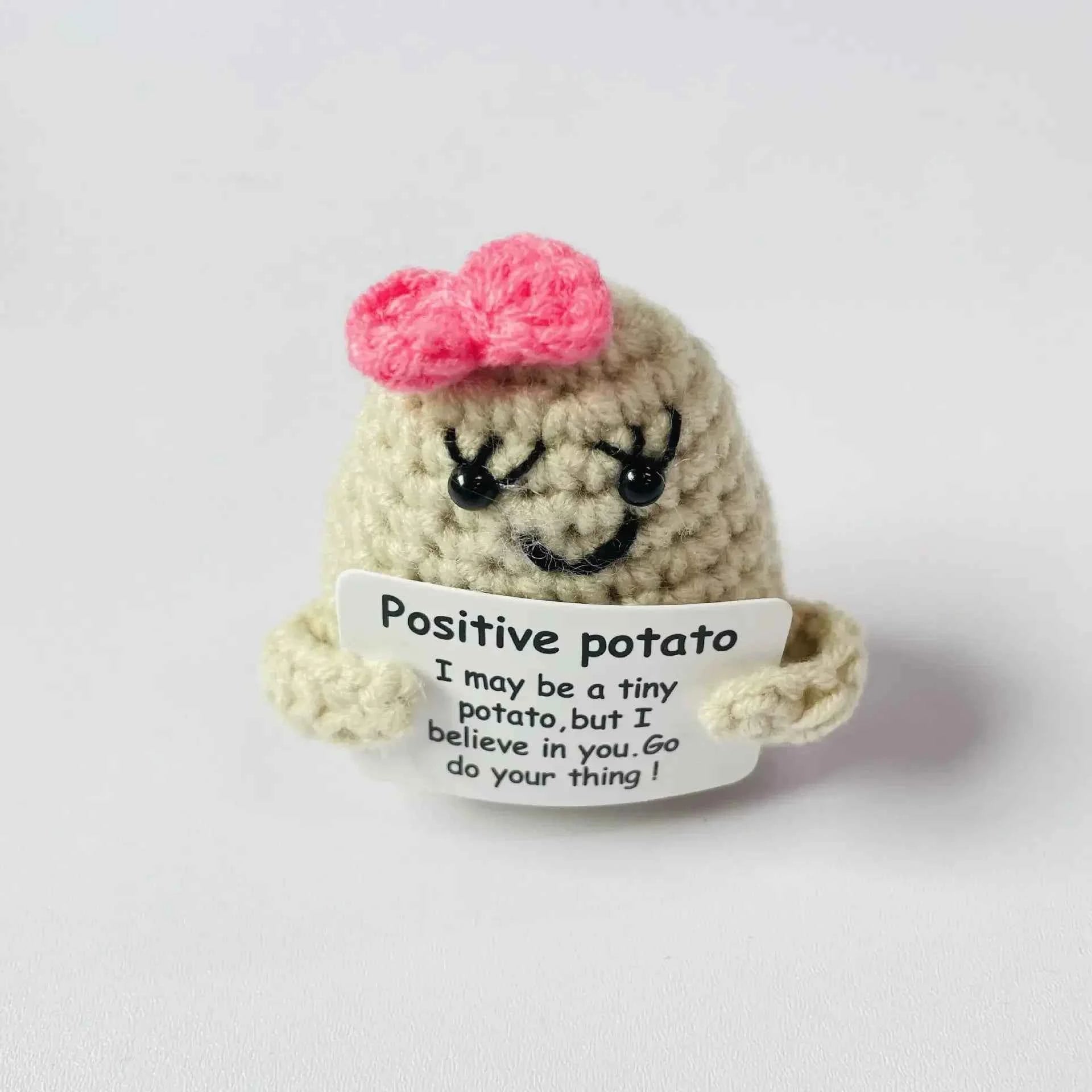 Funny Crochet Positive Inspirational Emotional Support Owl Doll Home Room Decoration Handmade Knitted Owl Desktop Ornament Gift