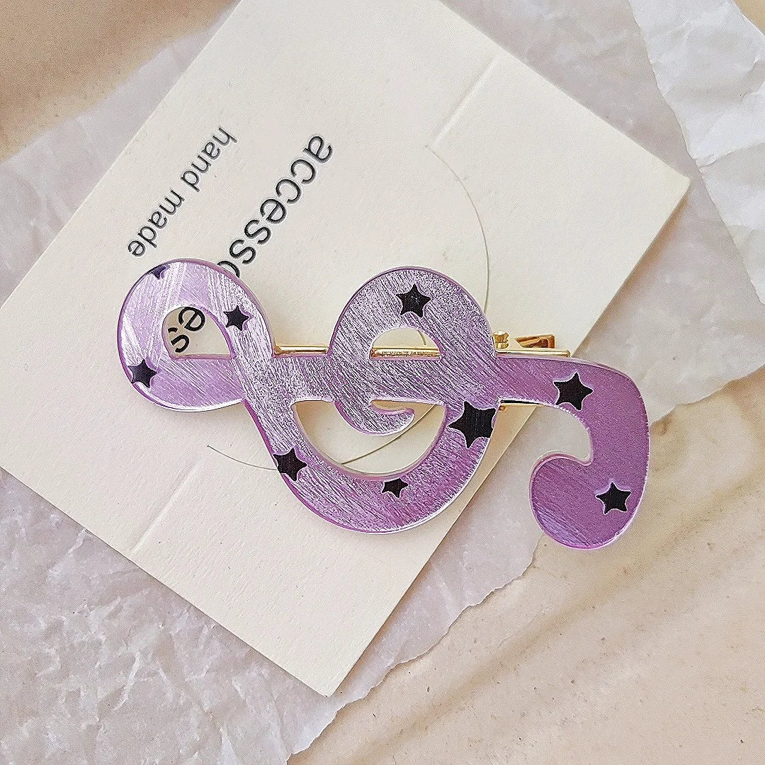 1/2pcs Y2K Style Musical Note Hair Clip Harajuku Hairclips Side Bangs Clip Sweet Girl Hairpin for Women Trendy Hair Accessories