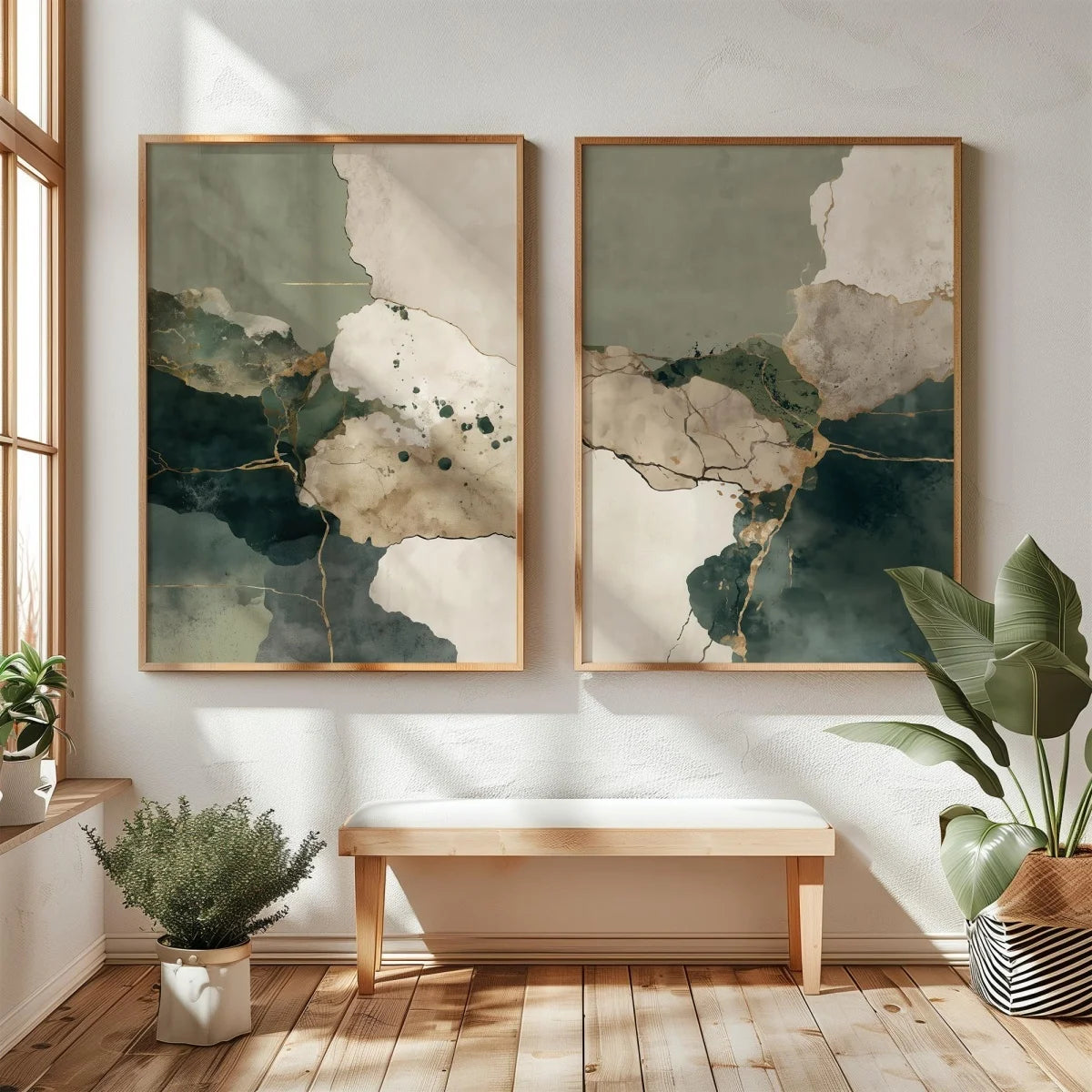2pcs/set Japanese Retro Wabi Sabi Mountains Abstract Canvas Print Poster Modern Minimalist Art Print Home Decor Wall Art Poster