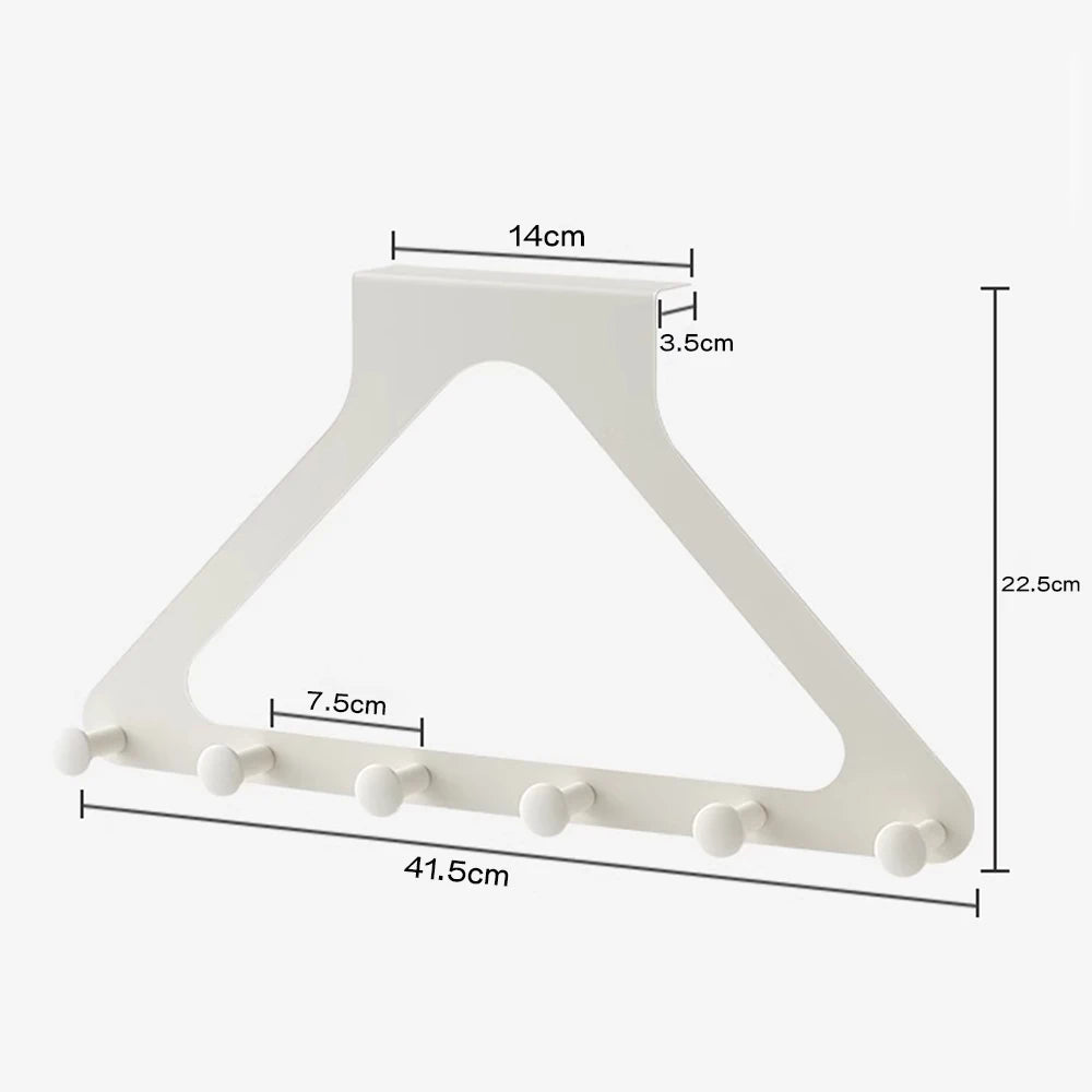 Clothes Hooks Behind The Door，PunchFree ，Traceless Hanger for Coats, Hats, Bags, and More，Over the Door Storage Organizer Hanger