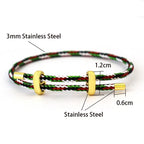 Adjustable Simple Stainless Steel Wire Charm Bracelet Unisex Sliding Knot Good Luck Red Rope Braslet Outdoor Cycling Accessories