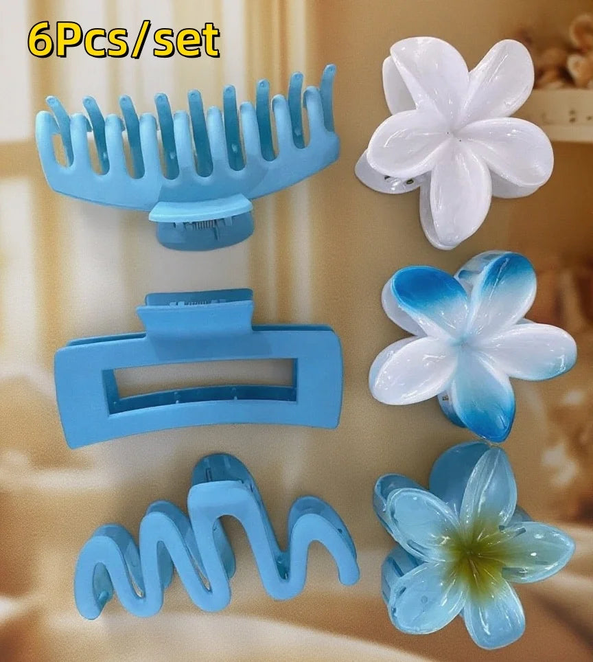 3Pcs/18Pcs Egg Flower Hair Clips Gradient Candy Color Flowers Suitable for Daily Backcombed Ponytail Shark Clip Hair Accessories