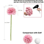 6 Artificial Dandelion and Chrysanthemum Ball Bouquets - Perfect for Home, Office, Coffee Shop, Garden Party, Wedding Decoration