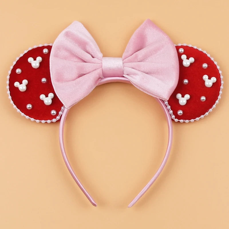 2026 Women 3.3" Velvet Mouse Ear Headband For Girls Soft Butterfly Knot Headband Halloween Party Christmas Hair Accessories