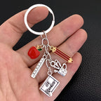 New Teacher's Day gift key chain best teacher gift hollow car key chain pendant jewelry for men and women.
