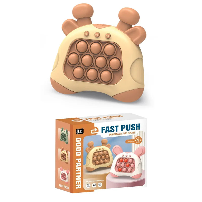 Pop it Quick Push Game Machine Fidget Kids Games Toys Sensory Toys Handheld Game Bubble Stress Pop Light Up Game for Kids Adults