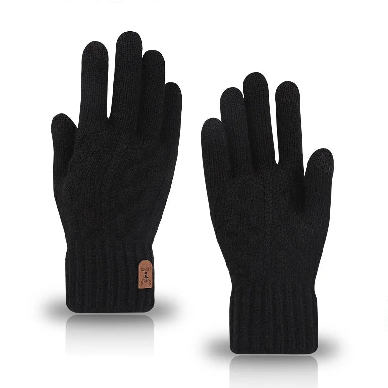  4colors Winter Warm Gloves Touchscreen Unisex Knit Finger Gloves Machine Washable Ideal for Travel Cycling Sports